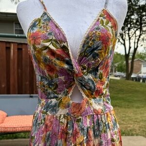 Angie Strapless Dress with Floral Print